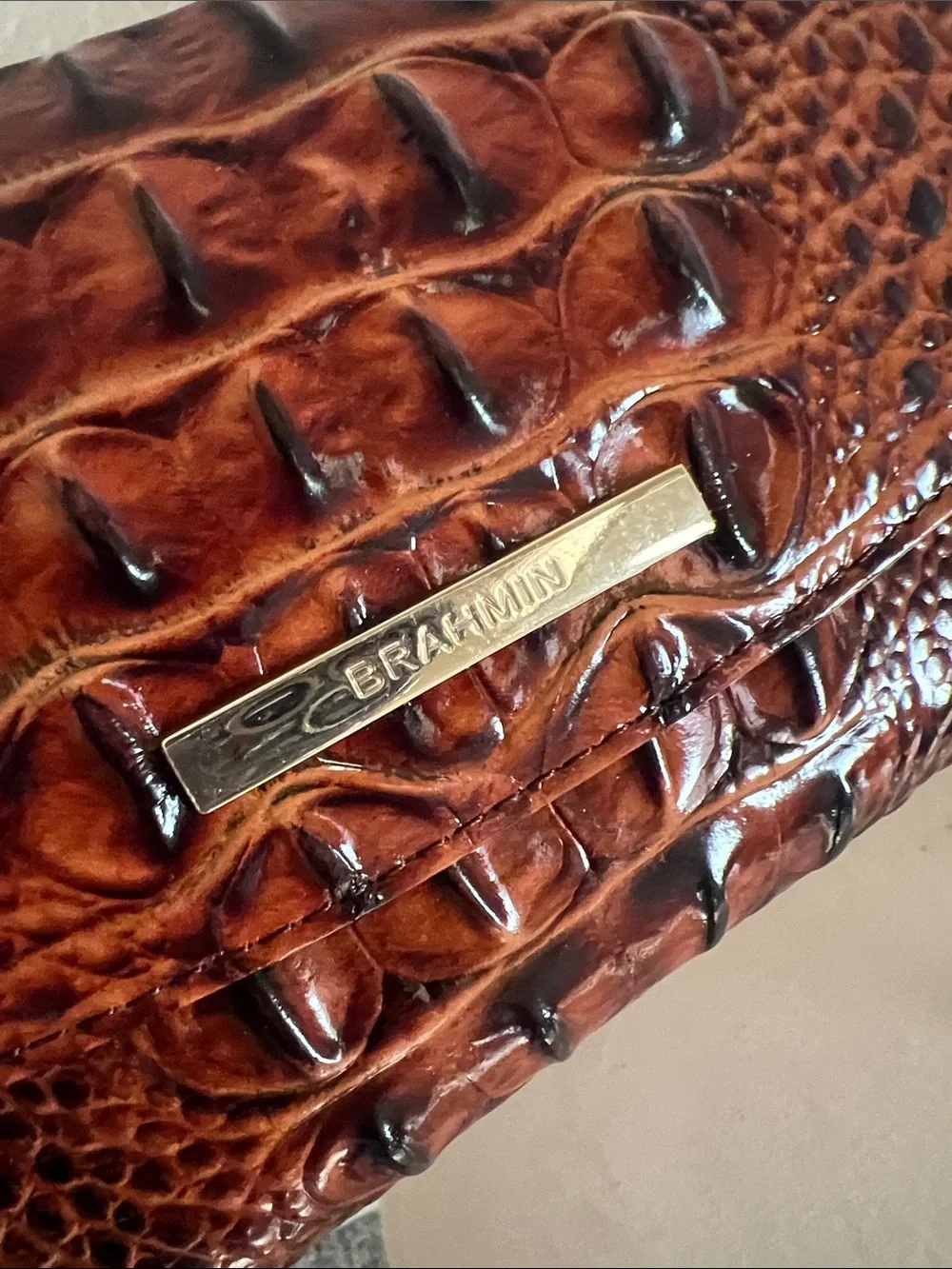 Brahmin Checkbook Pecan Melbourne